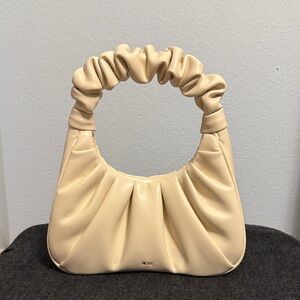 Elegant Cream Ruched Handle Bag
